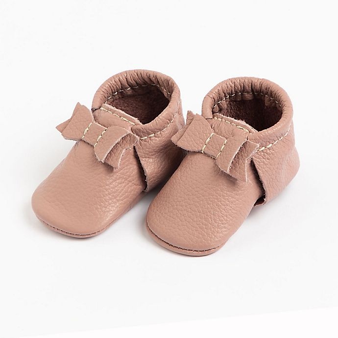 slide 1 of 3, Freshly Picked The First Pair Size 6W-6M Bow Moccasins - Mauve, 1 ct