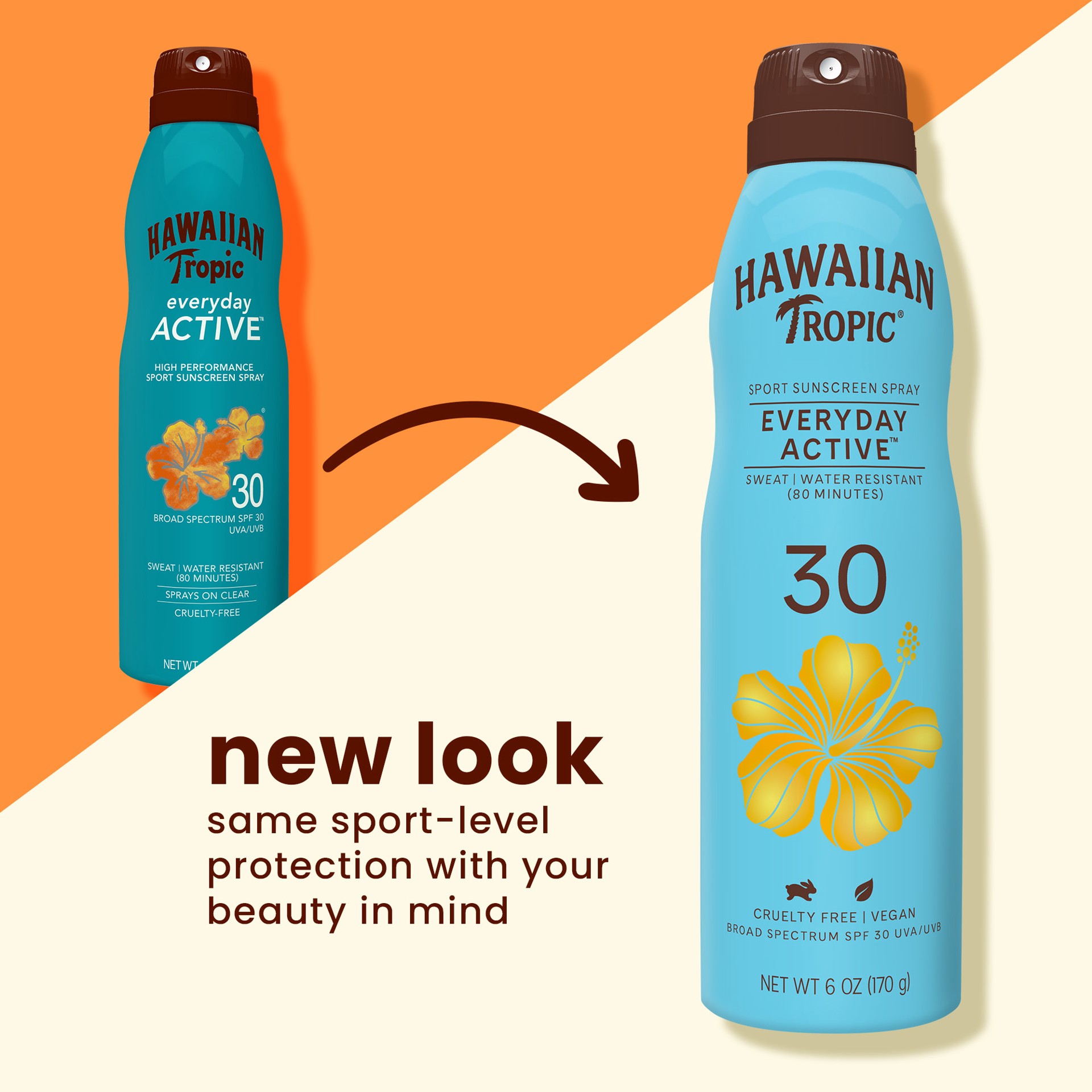 slide 5 of 9, Hawaiian Tropic Everyday Active Clear Spray Reef Friendly Sunscreen Broad Spectrum SPF 30 - 6 Ounces, 6 oz