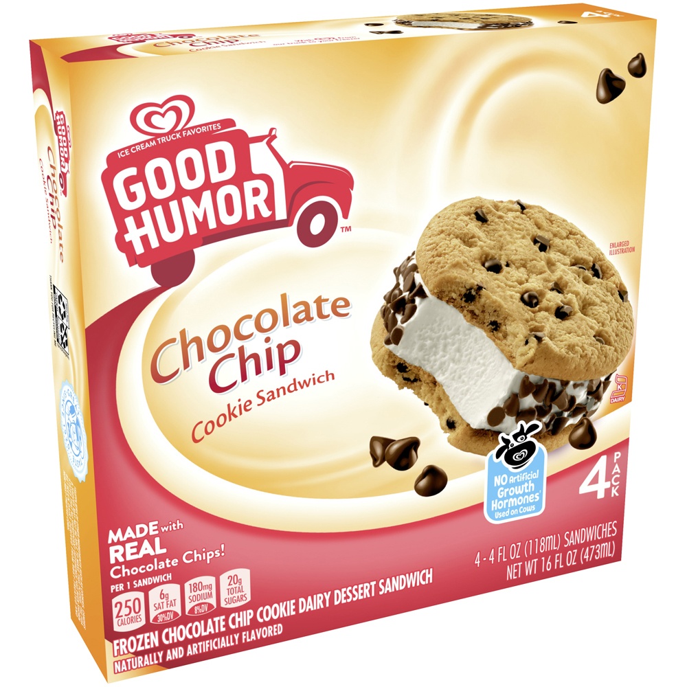 Good Humor Ice Cream Sandwich Chocolate Chip Cookie 4 Ct 16 Oz Shipt 4666