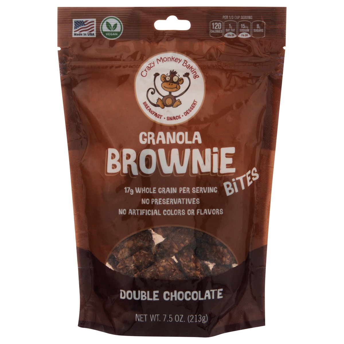 slide 1 of 9, Crazy Monkey Dble Choc Brownie Granola Bites, 7.5 oz