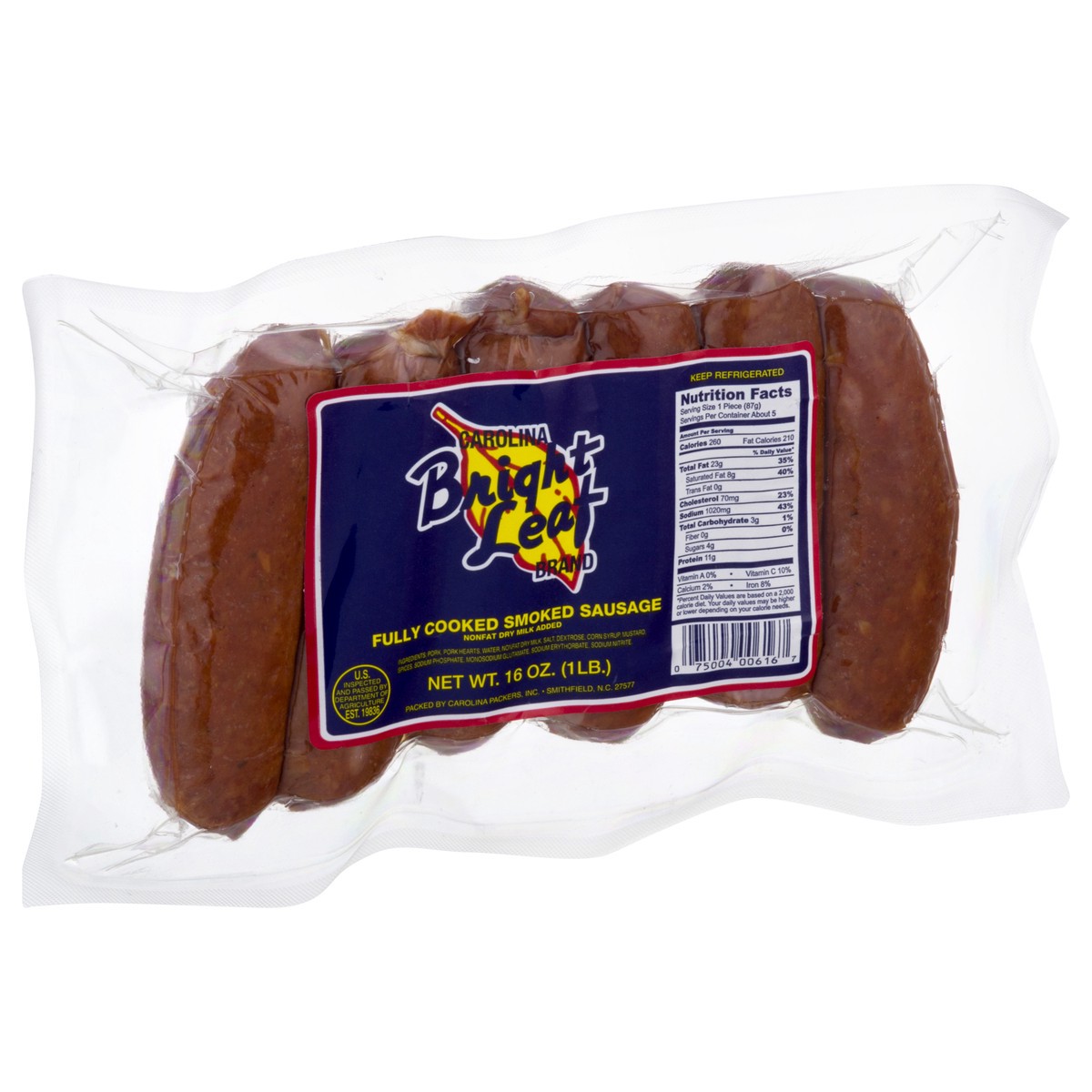 slide 8 of 9, Bright Leaf Fully Cooked Smoked Sausage 16 oz, 16 oz