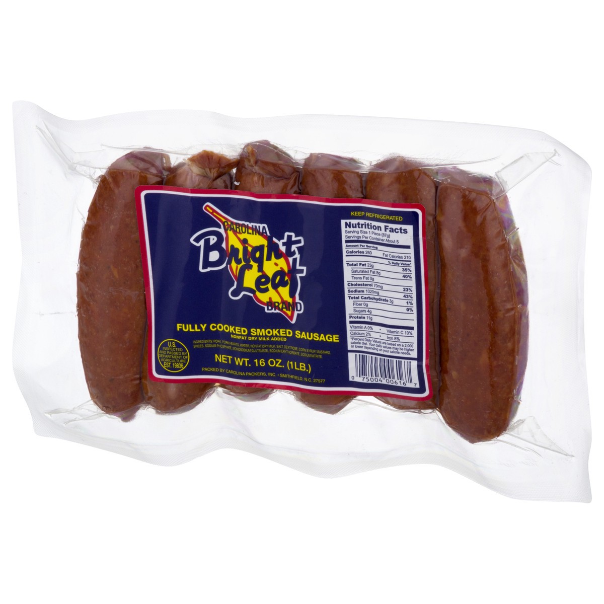 slide 5 of 9, Bright Leaf Fully Cooked Smoked Sausage 16 oz, 16 oz