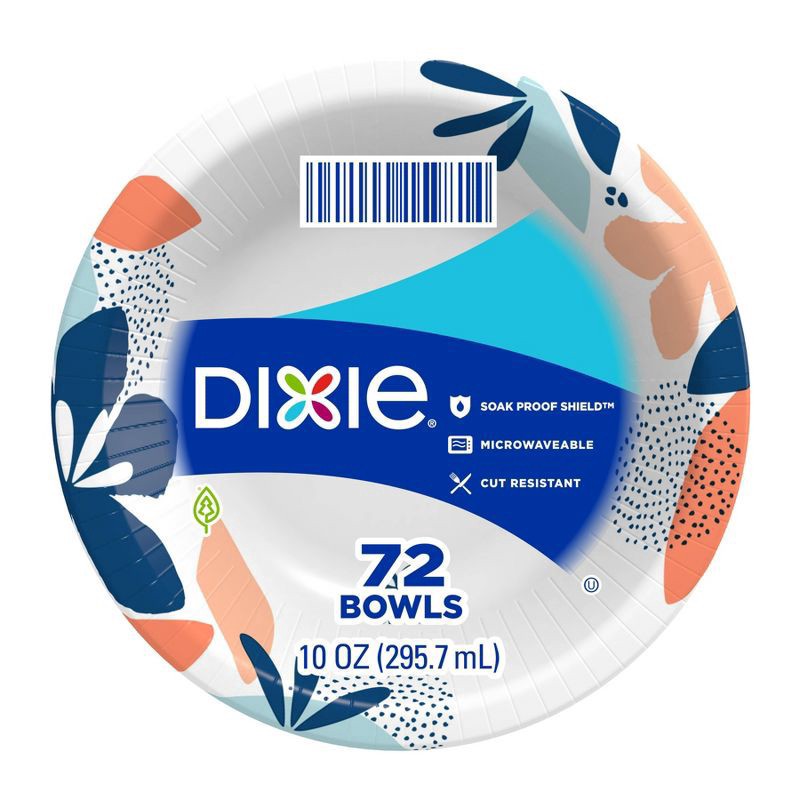 slide 1 of 7, Dixie Paper Bowl, 10 Ounce Disposable Bowls, 72 Count, 72 ct