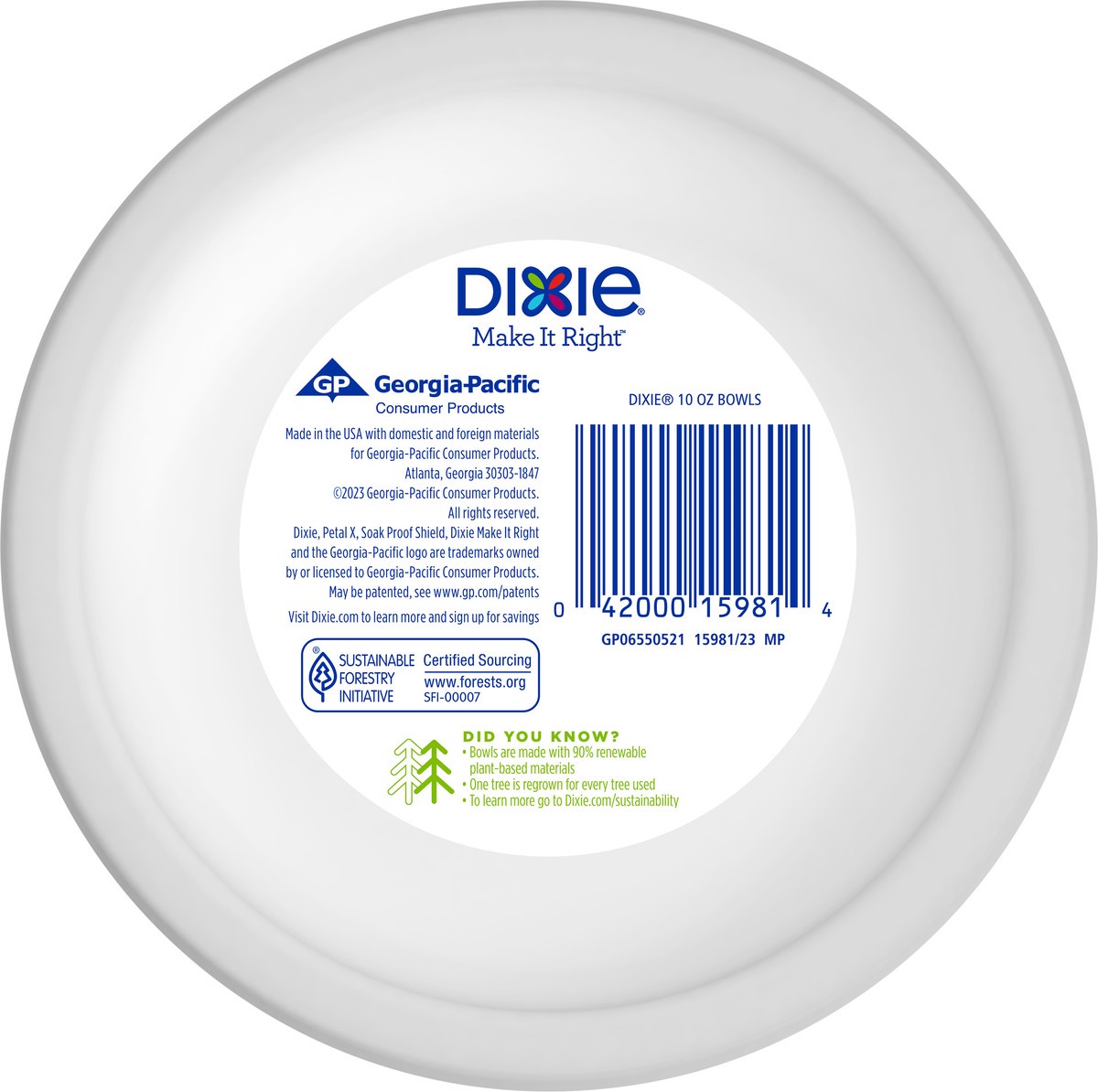 slide 4 of 7, Dixie Paper Bowl, 10 Ounce Disposable Bowls, 72 Count, 72 ct
