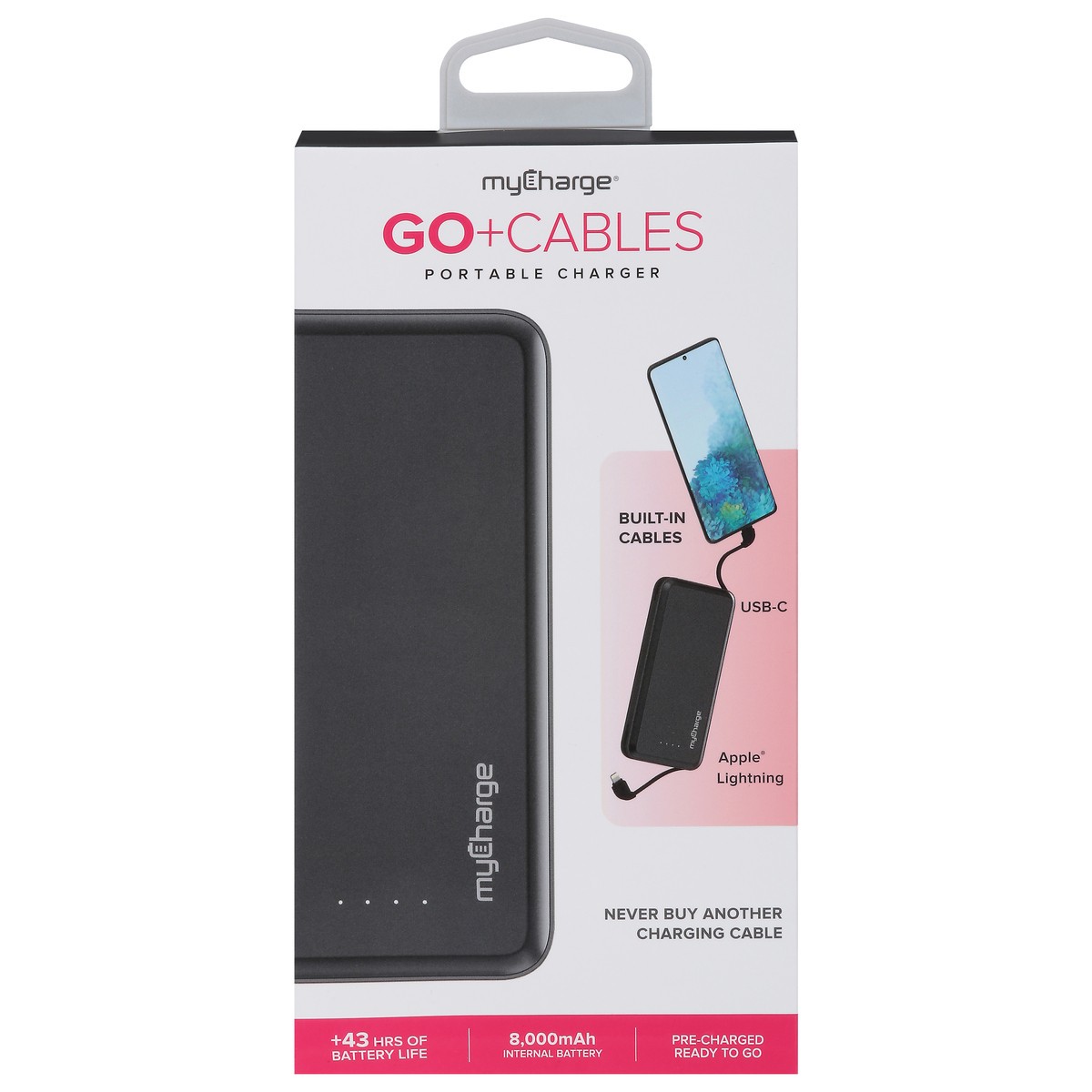 slide 1 of 12, My Charge Go+Cables Portable Charger 1 ea, 1 ct