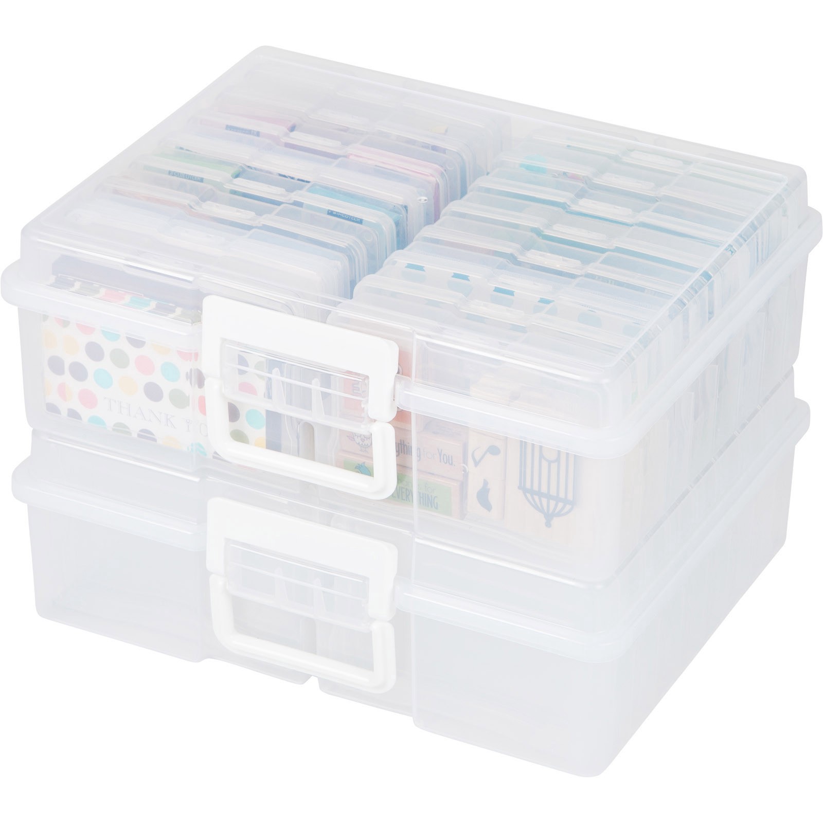 slide 6 of 7, Clear 16 Case Photo & Craft Keeper By Simply Tidy, 9 in x 12 in x 5 in