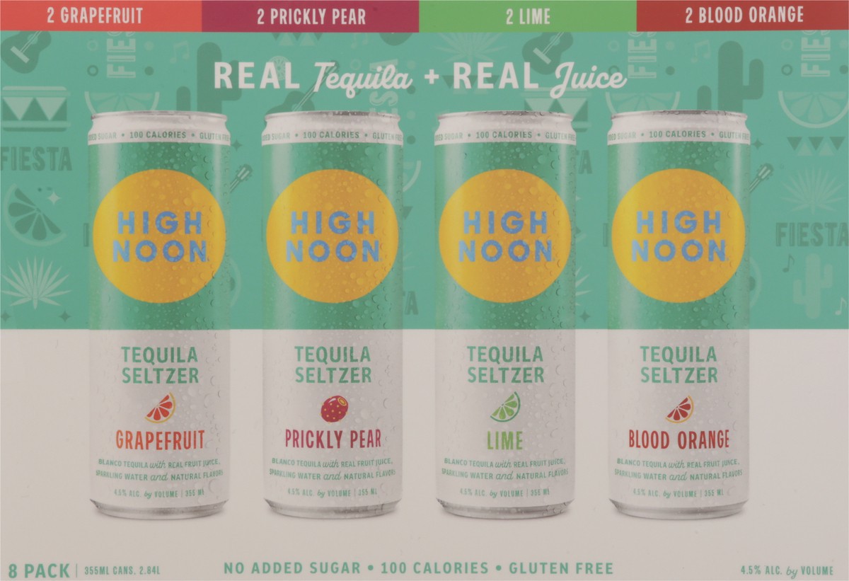 slide 2 of 13, High Noon Fiesta Pack Tequila Hard Seltzer Variety, 8 ct, 355 ml