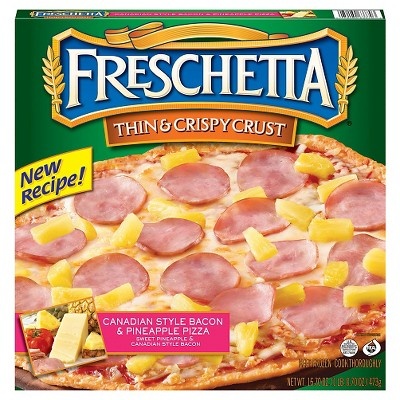 slide 1 of 1, Freschetta Thin & Crispy Crust Canadian Style Bacon & Pineapple Pizza, 16.7 oz