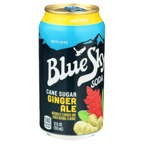 slide 1 of 6, Blue Sky Cane Sugar Ginger Ale Soda, 6 ct; 12 fl oz