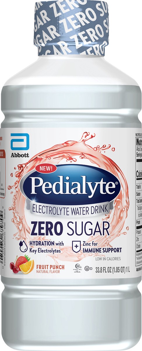 slide 6 of 6, Pedialyte Zero Sugar Fruit Punch Electrolyte Water Drink - 33.8 ct, 33.8 ct