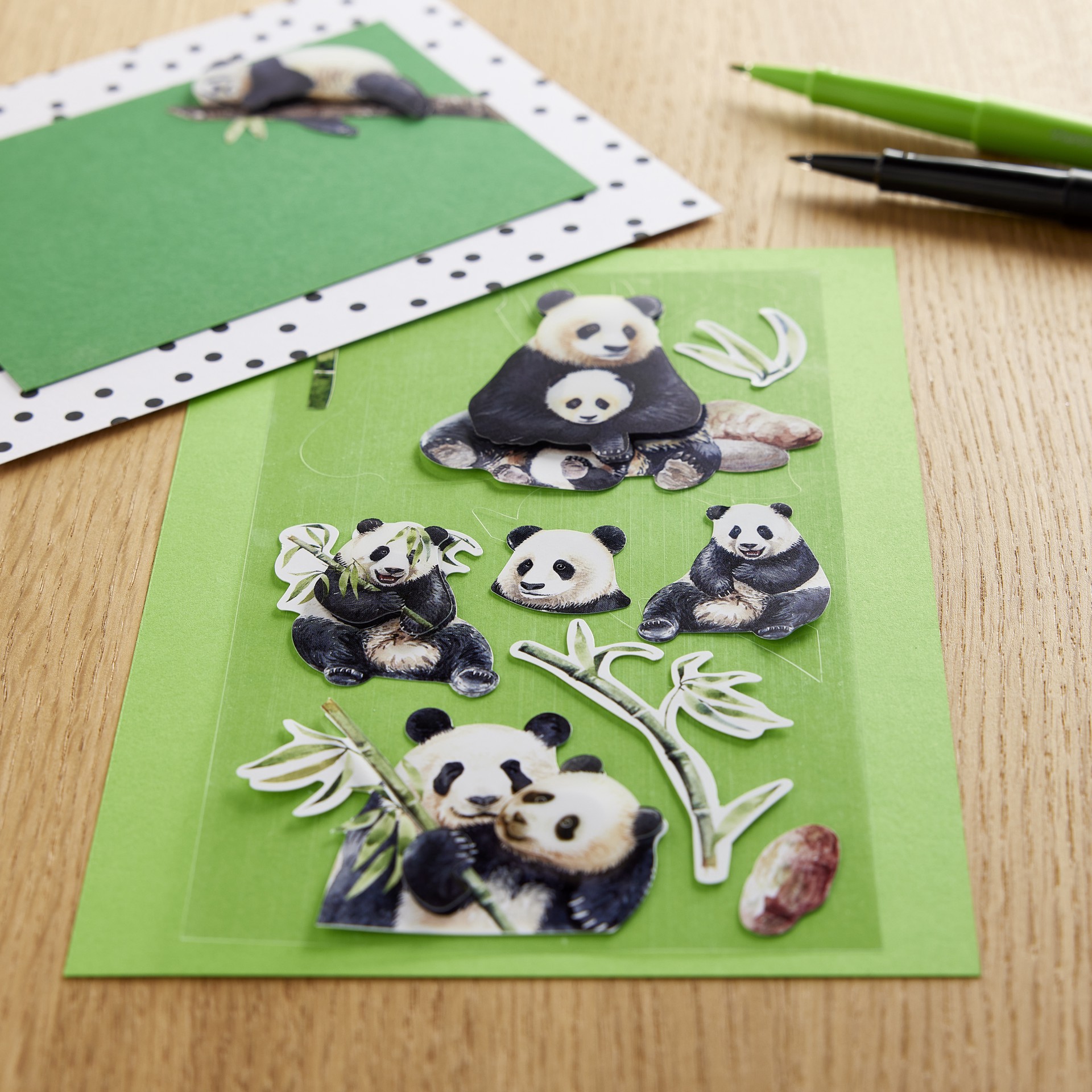 slide 3 of 4, Pandas Dimensional Stickers By Recollections, 3.875 in x 7 in