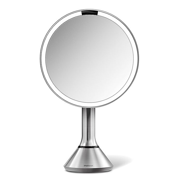 slide 1 of 7, simplehuman Touch Control Sensor Mirror - Brushed Stainless Steel, 8 in