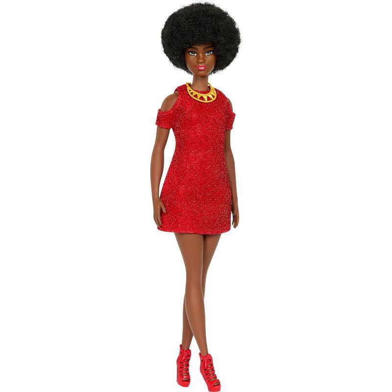 slide 1 of 6, Barbie 12.7" Fashionista Doll Black, 1 ct