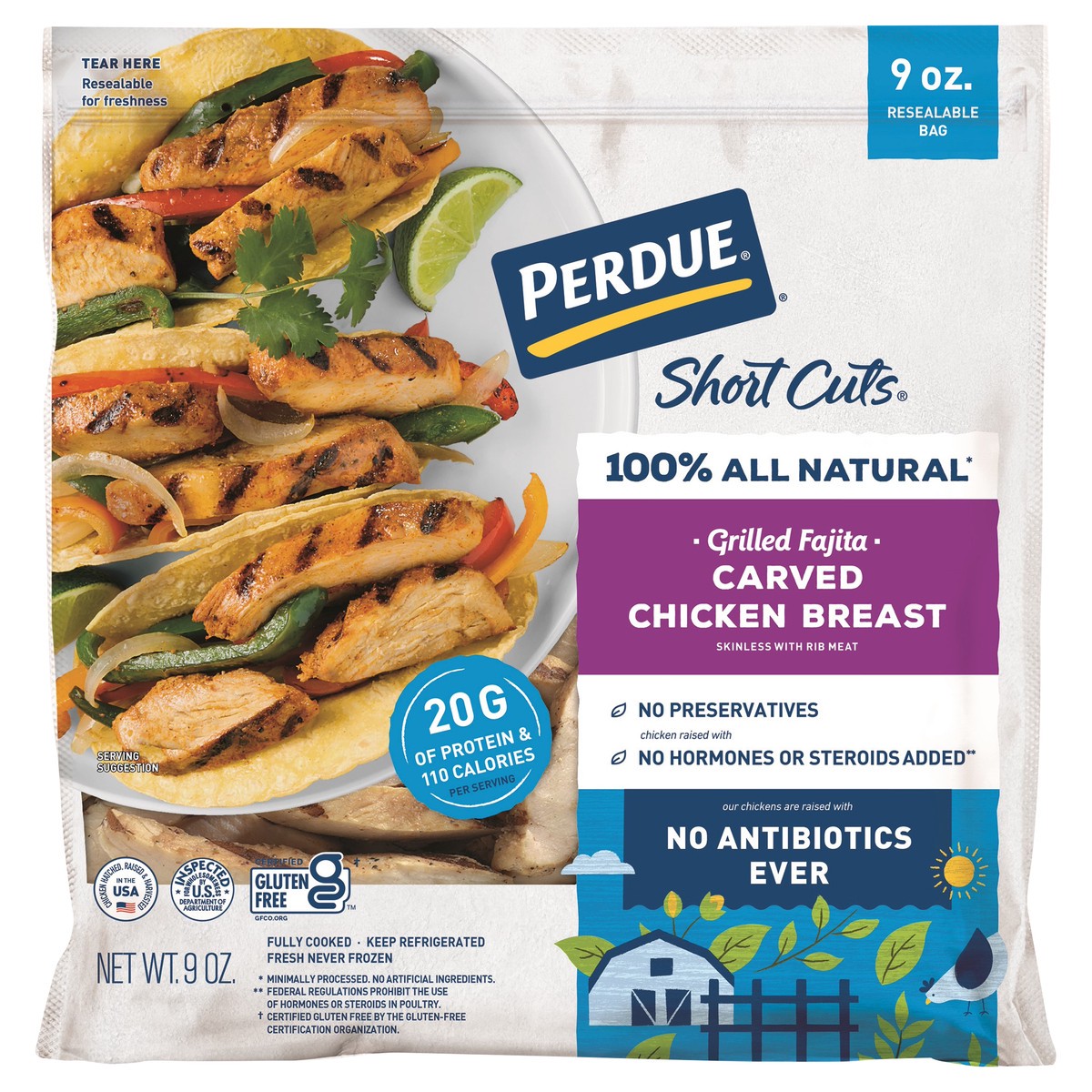 slide 4 of 8, Perdue Short Cuts Grilled Fajita, 9 oz