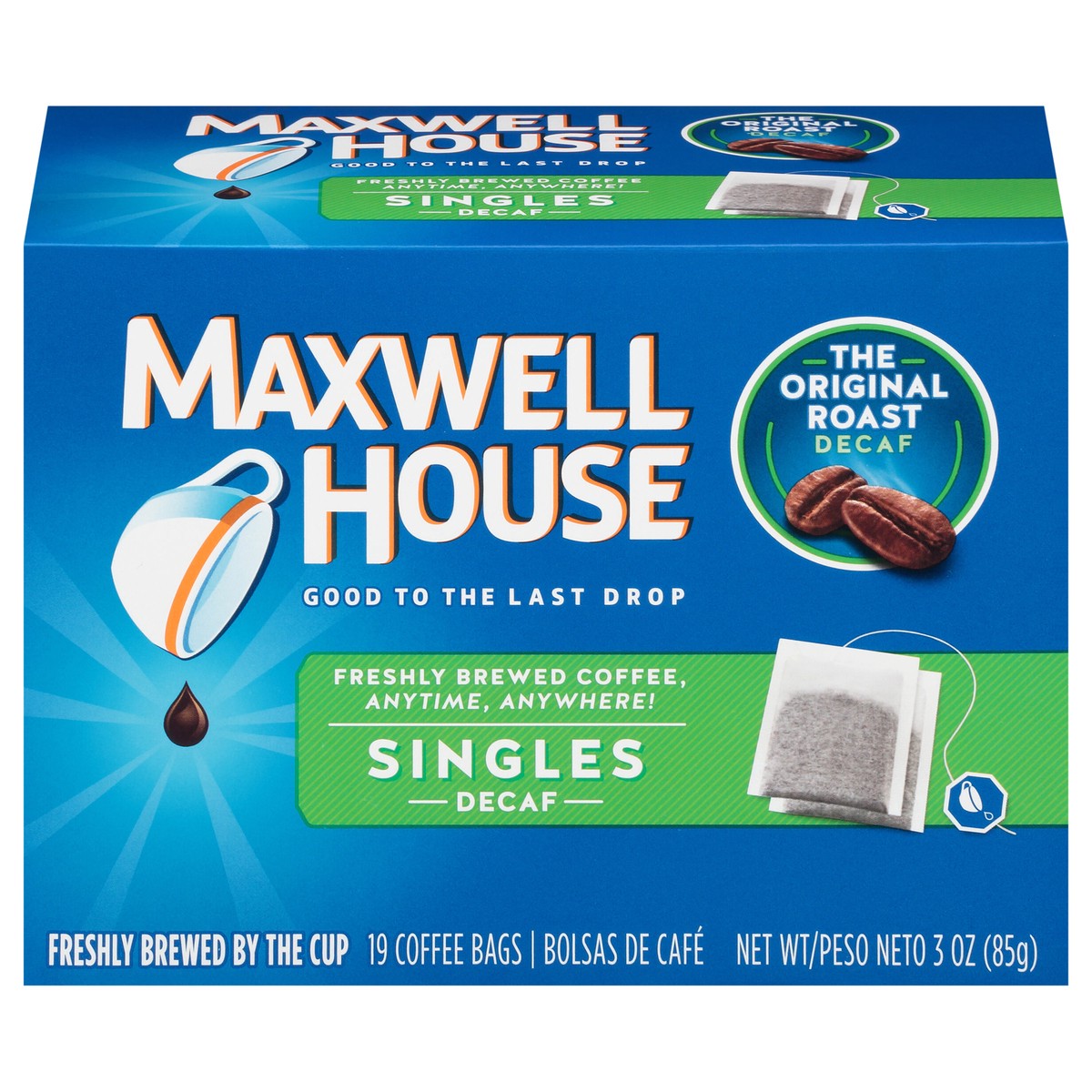 slide 1 of 12, Maxwell House The Original Roast Decaf Coffee Singles- 19 ct, 19 ct