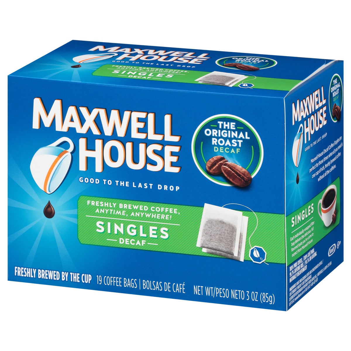 slide 7 of 12, Maxwell House The Original Roast Decaf Coffee Singles- 19 ct, 19 ct