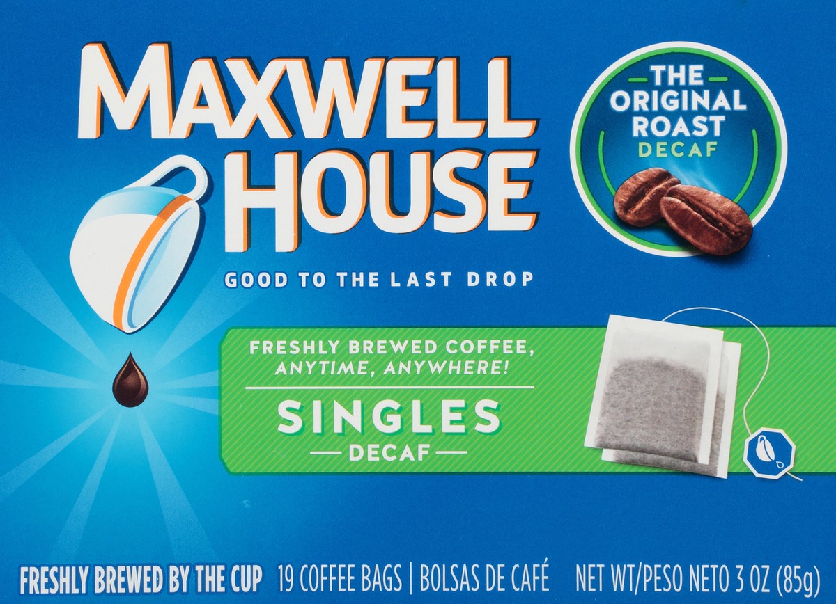 slide 8 of 12, Maxwell House The Original Roast Decaf Coffee Singles- 19 ct, 19 ct