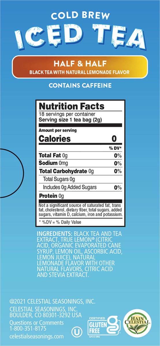 slide 6 of 7, Celestial Seasonings Half & Half Iced Tea, 18 ct
