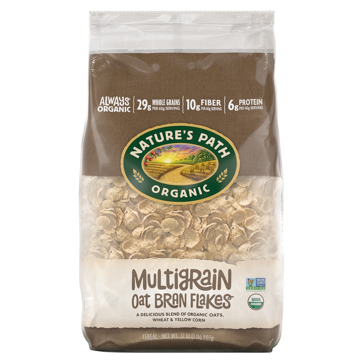 slide 1 of 3, Nature's Path Organic Multigrain Oat Bran Flakes 32 oz, 32 oz