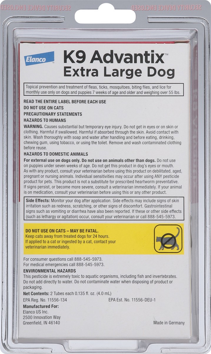slide 2 of 14, Elanco K9 Advantix Extra Large Dog Flea & Tick Treatment 2 - 0.135 fl oz Each, 2 ct