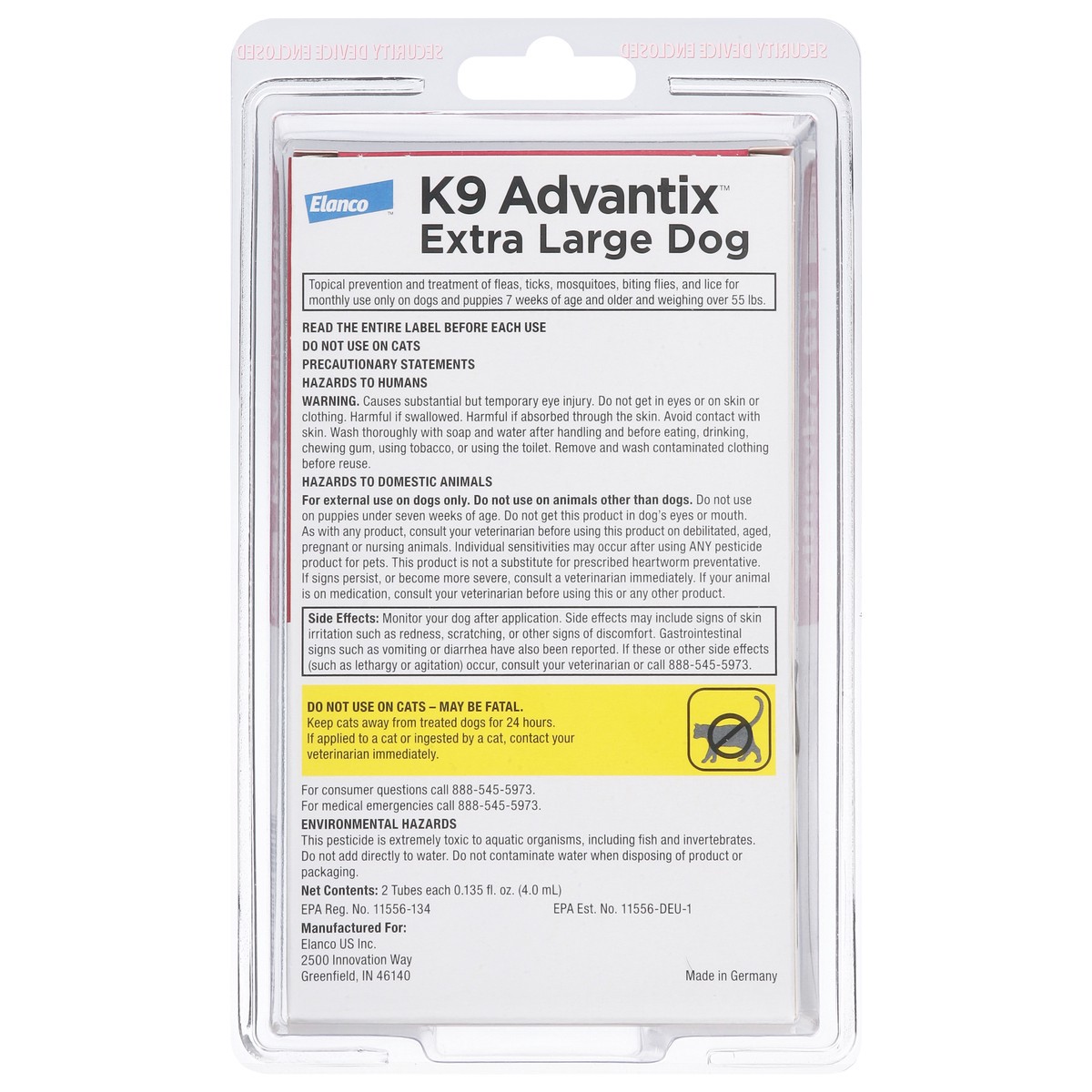 slide 14 of 14, Elanco K9 Advantix Extra Large Dog Flea & Tick Treatment 2 - 0.135 fl oz Each, 2 ct
