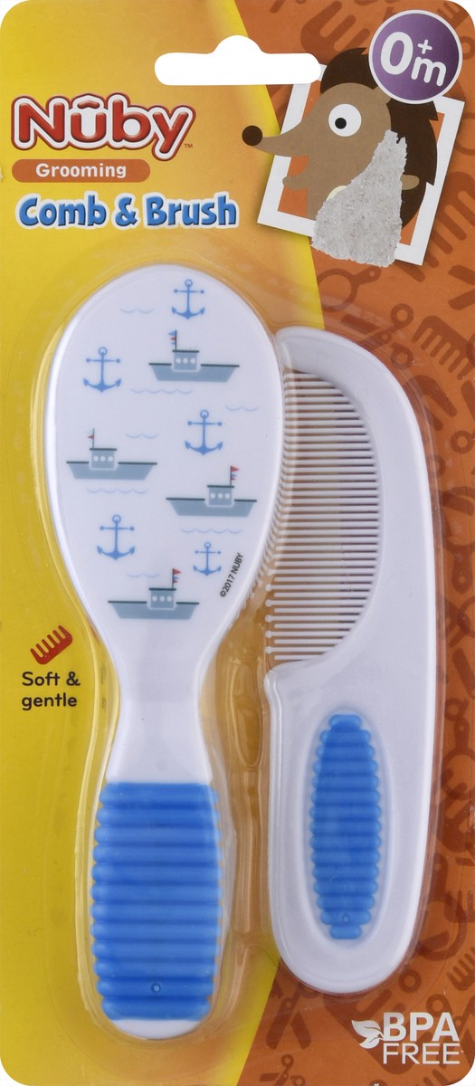 slide 6 of 10, Nuby 0m+ Brush & Comb 1 ea, 2 ct