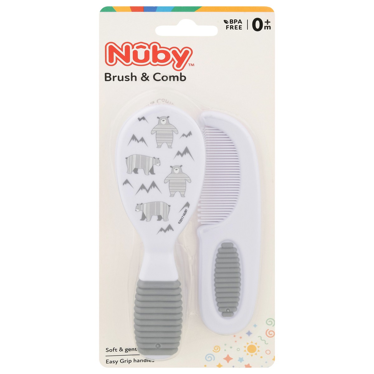 slide 1 of 10, Nuby 0m+ Brush & Comb 1 ea, 2 ct