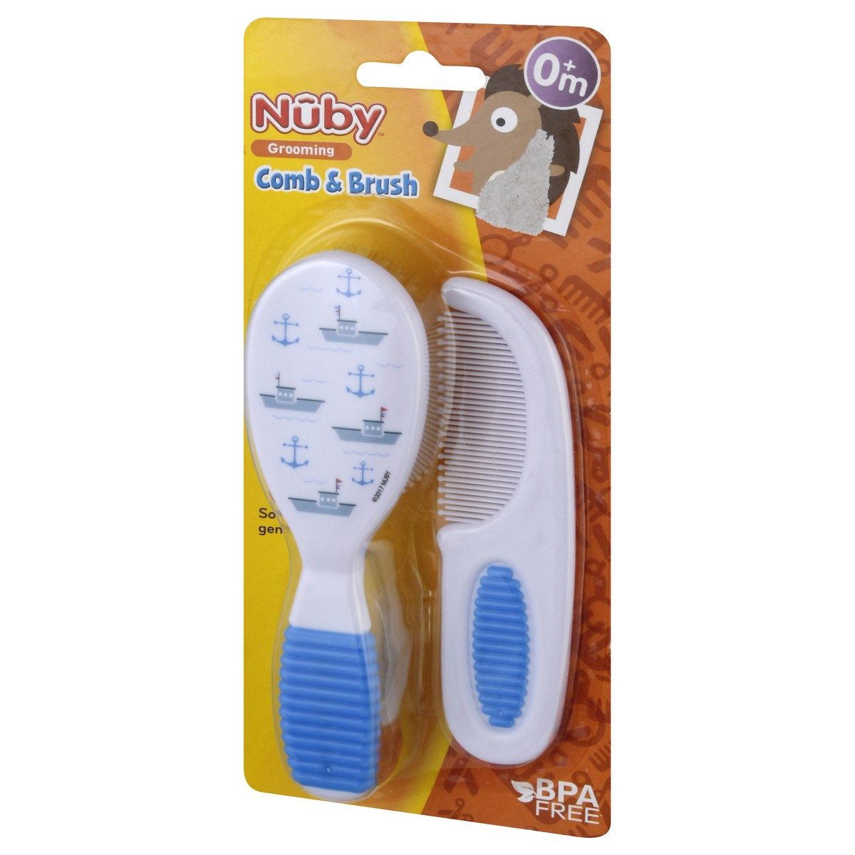 slide 7 of 10, Nuby 0m+ Brush & Comb 1 ea, 2 ct