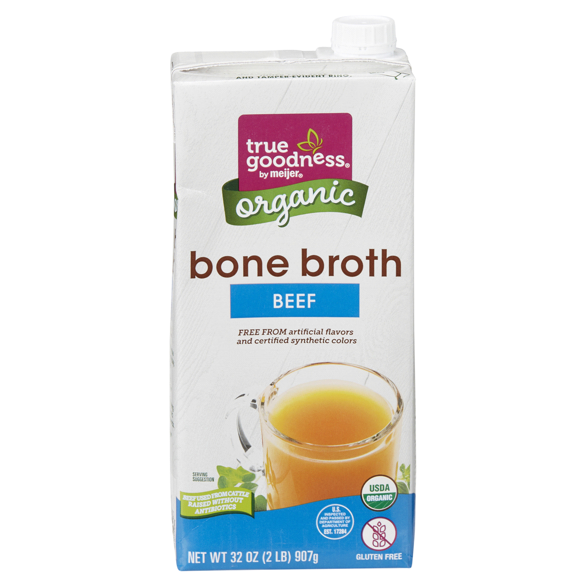 slide 1 of 4, True Goodness Organic Beef Bone Broth, 32 oz