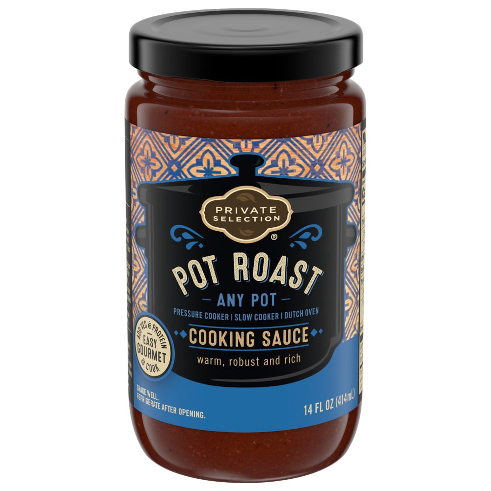 slide 1 of 4, Private Selection Red Wine Pot Roast Cooking Sauce, 14 fl oz