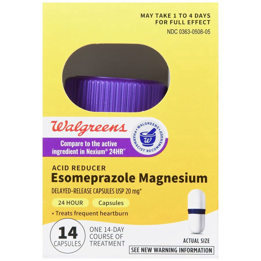 slide 3 of 5, Walgreens Delayed-Release Esomeprazole Magnesium Capsules 20Mg, 14 ct