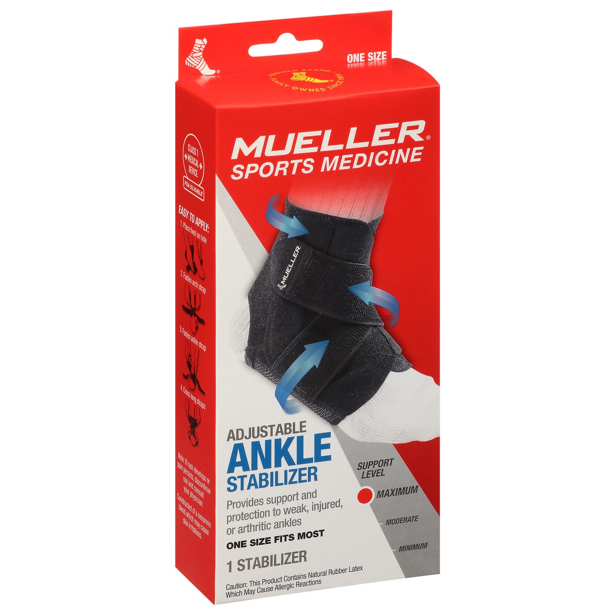 slide 7 of 9, Mueller Maximum Adjustable Ankle Stabilizer 1 ea, 1 ct