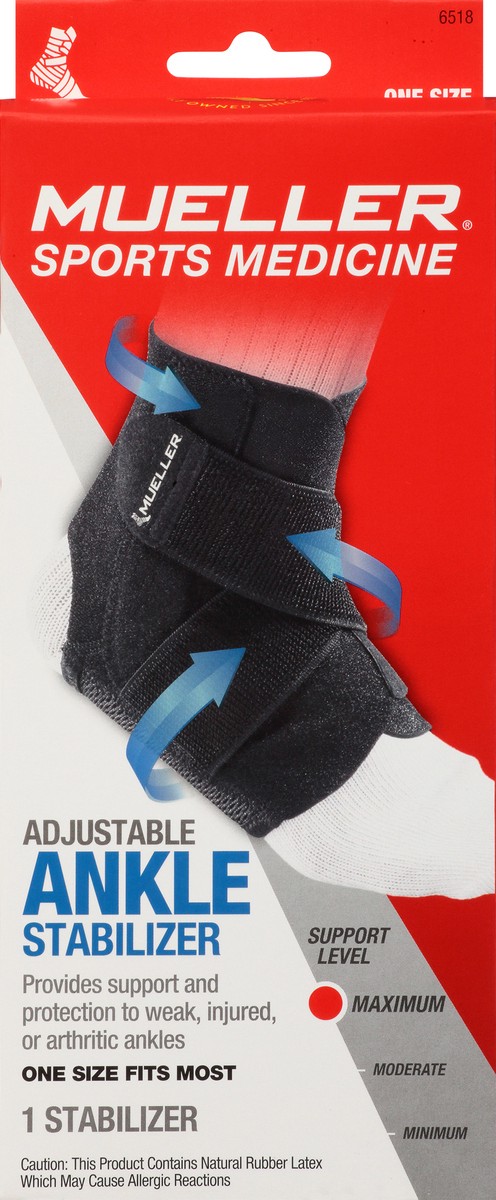 slide 2 of 9, Mueller Maximum Adjustable Ankle Stabilizer 1 ea, 1 ct