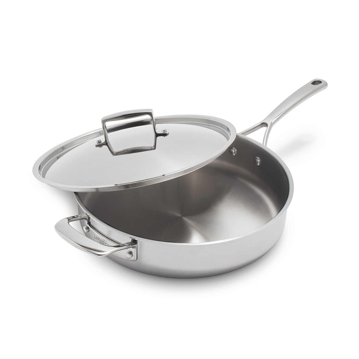 slide 1 of 1, La Marque 84 Stainless Steel Saut Pan with Lid, 5 qt