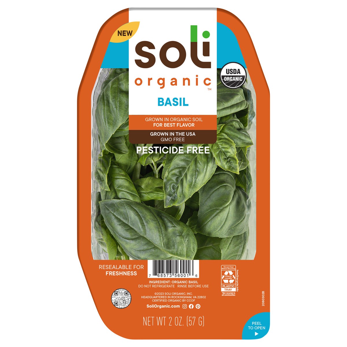 slide 1 of 2, Soli Organic 2oz Indoor Grown Basil, 2 oz