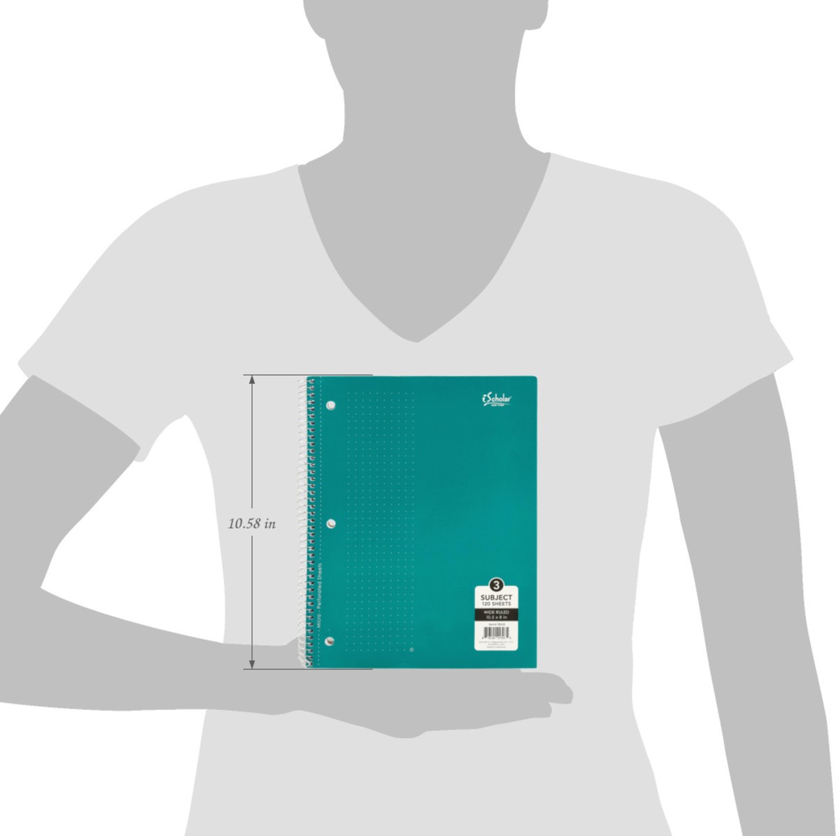 slide 10 of 11, iScholar 120 Sheets Wide Ruled 3 Subject Notebook 1 Each, 1 ct