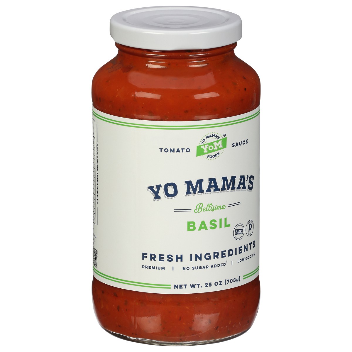 slide 2 of 9, Yo Mama's Basil Tomato Sauce 25 oz, 25 oz