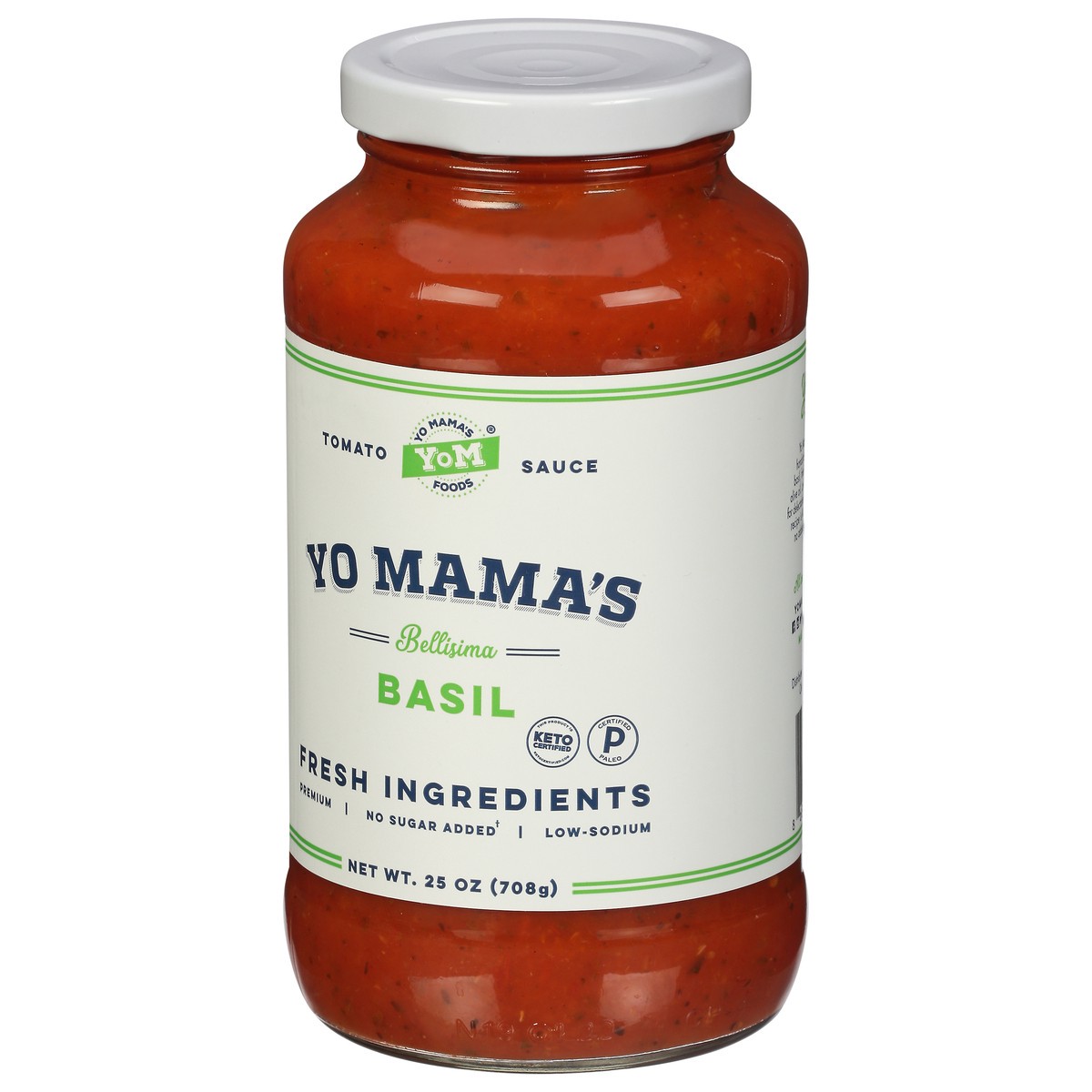 slide 3 of 9, Yo Mama's Basil Tomato Sauce 25 oz, 25 oz
