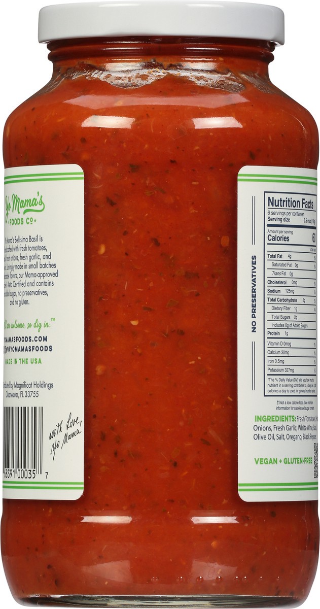 slide 2 of 9, Yo Mama's Basil Tomato Sauce 25 oz, 25 oz