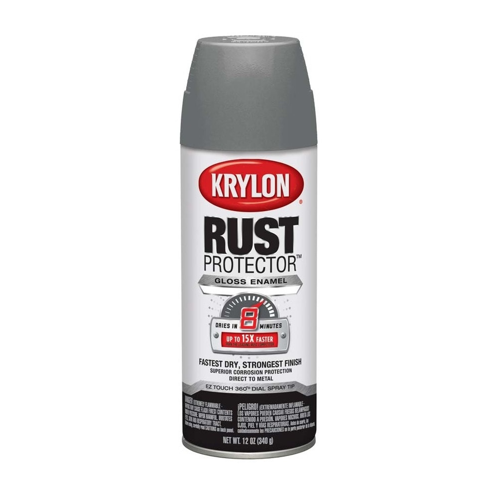 slide 1 of 1, Krylon Rust Protector Smoky Grey Gloss Enamel, 12 oz