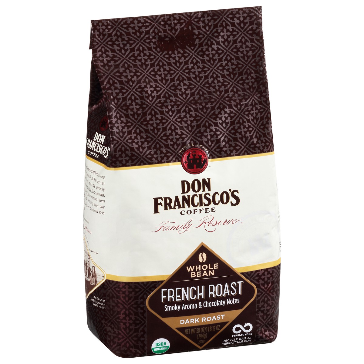 slide 4 of 10, Don Francisco's Coffee, Whole Bean, Dark Roast, French Roast - 28 oz, 28 oz