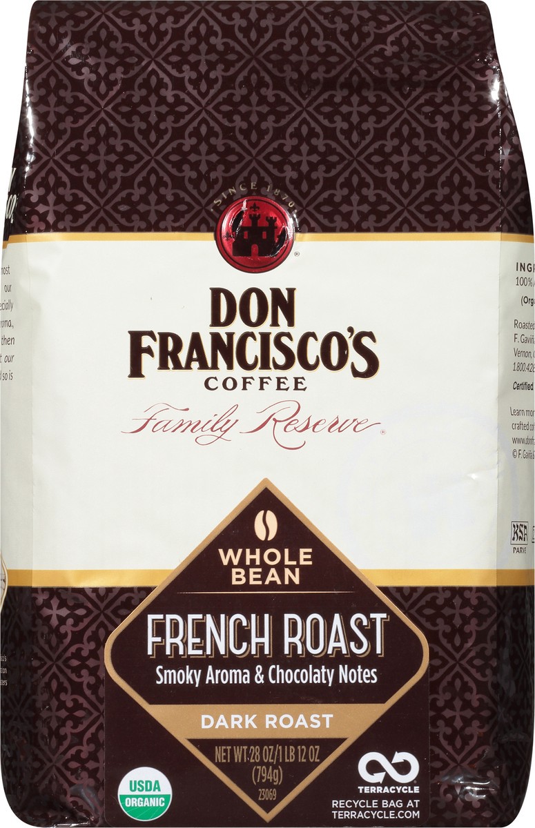 slide 9 of 10, Don Francisco's Coffee, Whole Bean, Dark Roast, French Roast - 28 oz, 28 oz