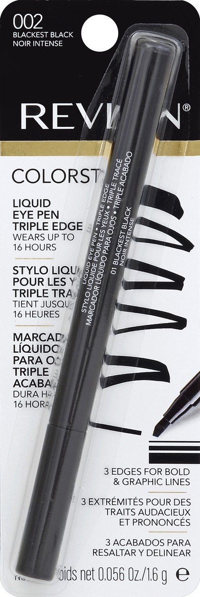 slide 2 of 2, Revlon ColorStay Liquid Eye Pen Triple Edge Tip - Blackest Black, 1 ct