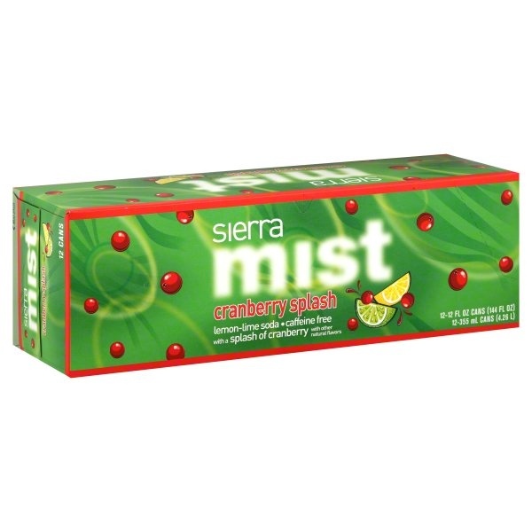 slide 1 of 1, Sierra Mist Soda, Lemon-Lime, Cranberry Splash, 12 ct