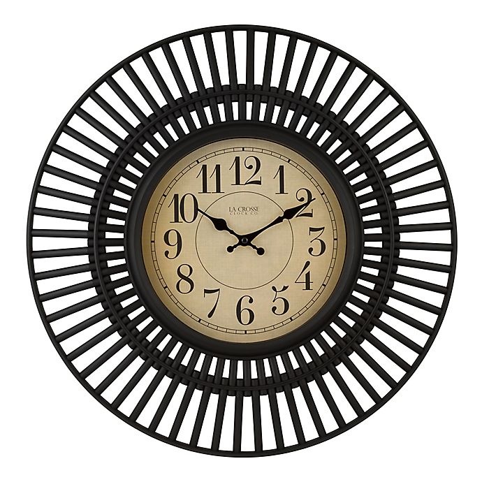 slide 1 of 1, La Crosse Technology La Crosse Covington Wall Clock - Black, 20 in