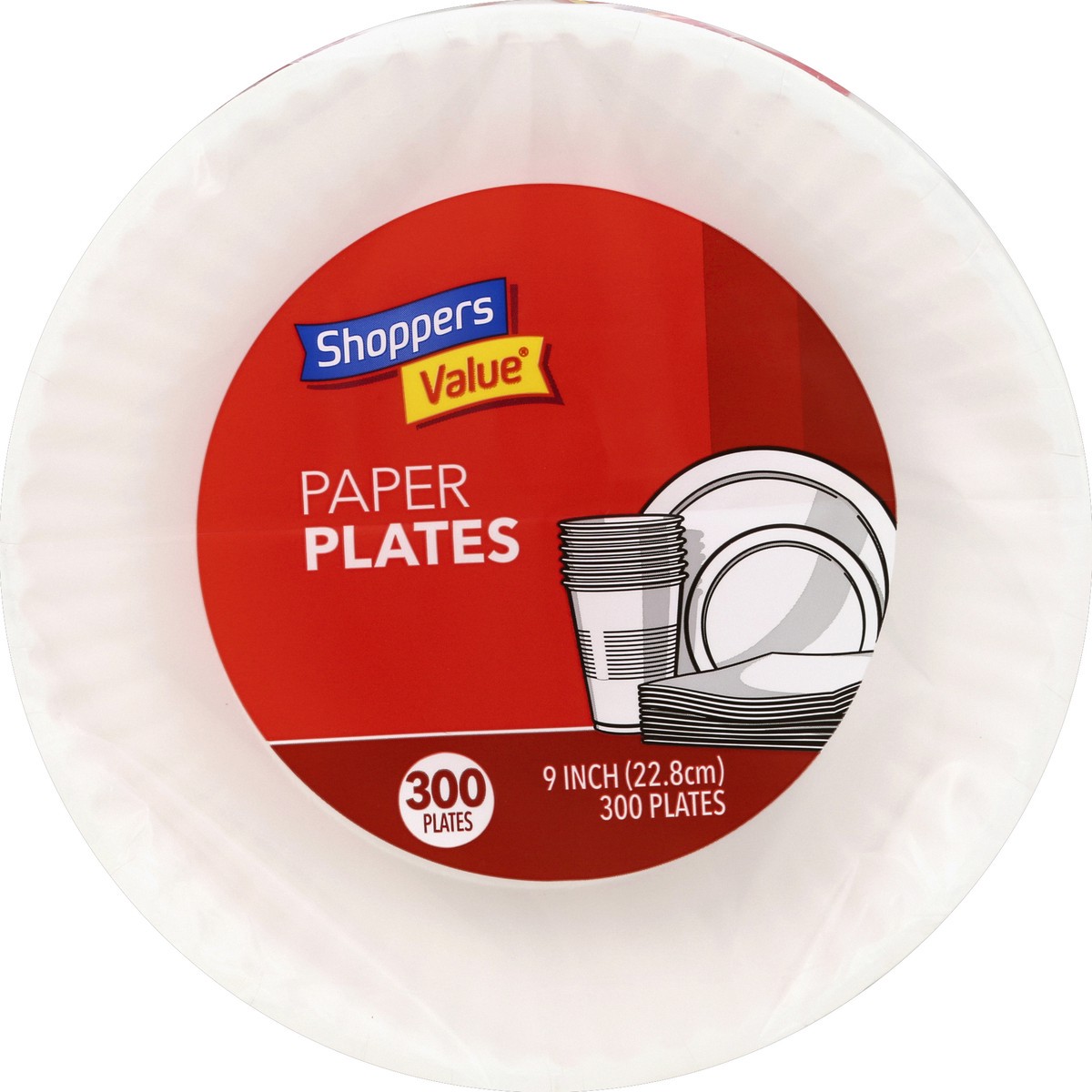 slide 3 of 8, Shoppers Value Paper Plates, 300 ct