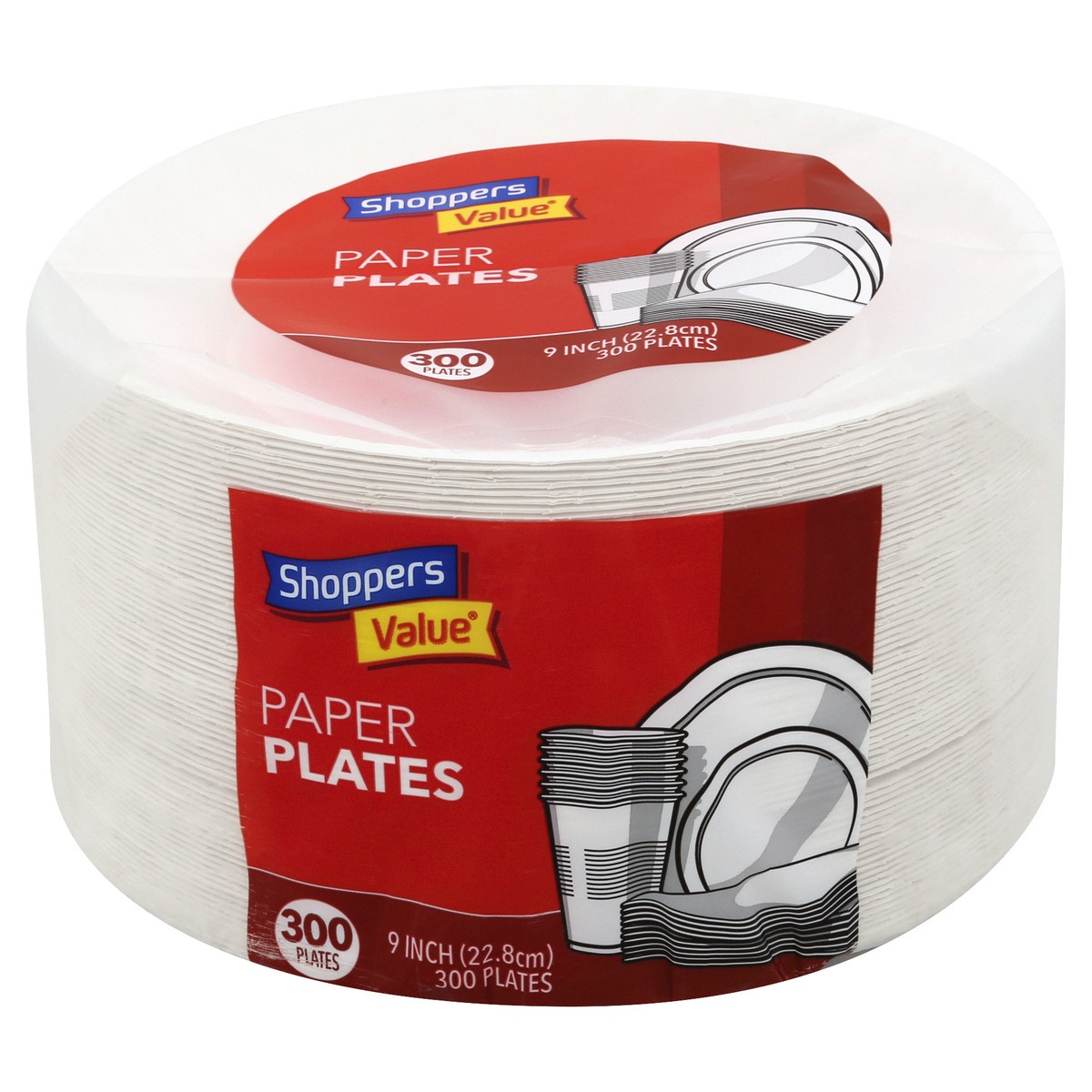 slide 8 of 8, Shoppers Value Paper Plates, 300 ct