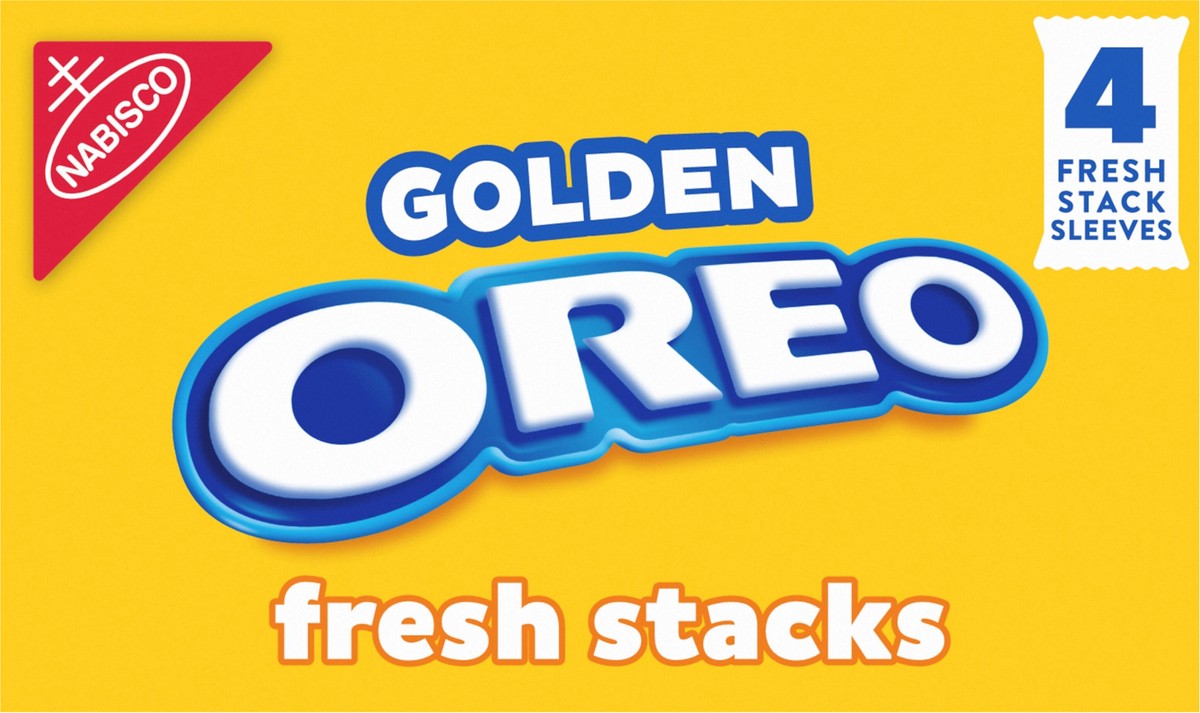 slide 2 of 13, Golden Oreo OREO Fresh Stacks Golden Sandwich Cookies, 8.05 oz (4 Stacks), 4 ct