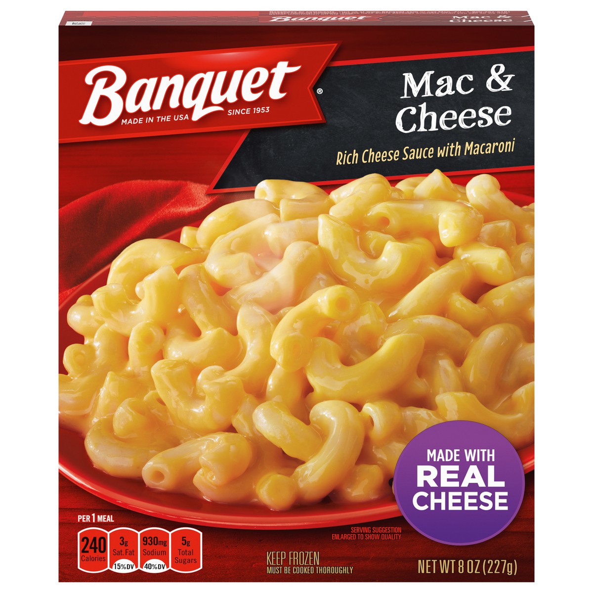 slide 1 of 5, Banquet Frozen Meal, Mac & Cheese, 8 Ounce, 8 oz