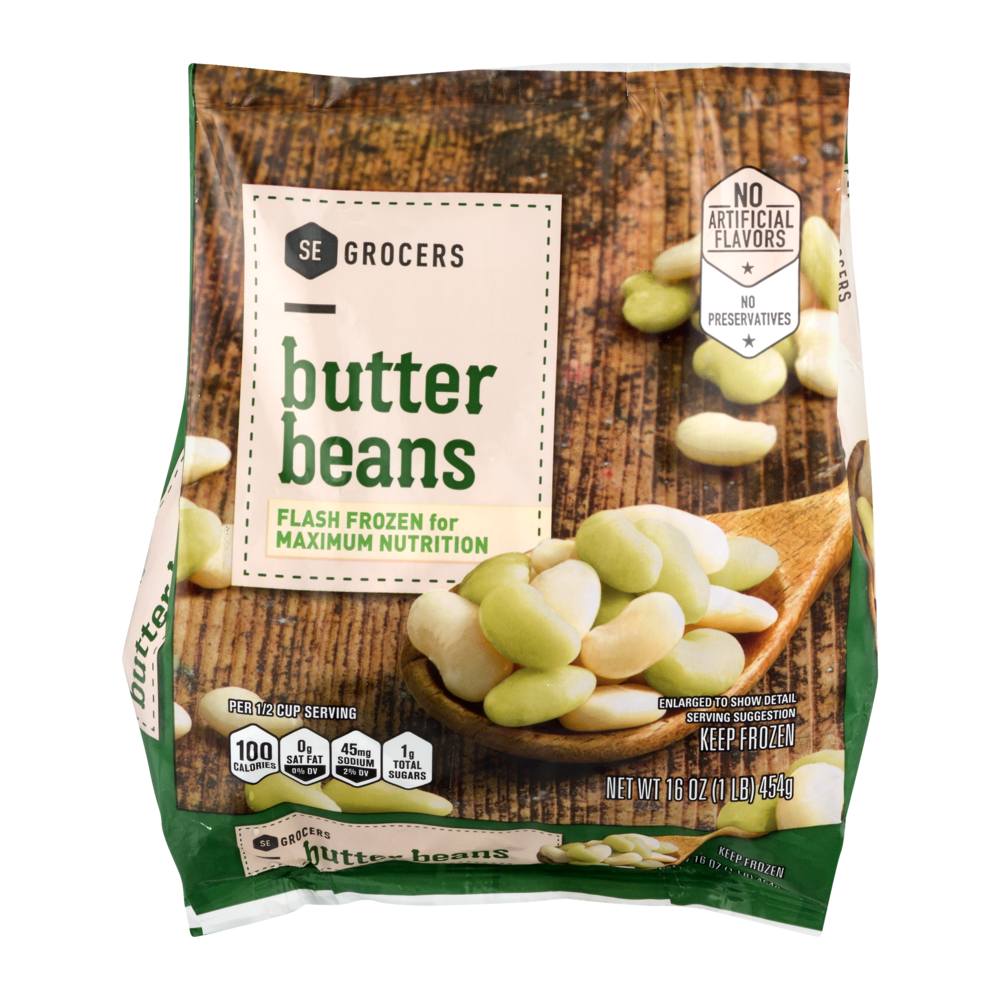 slide 1 of 1, SE Grocers Butter Beans, 16 oz